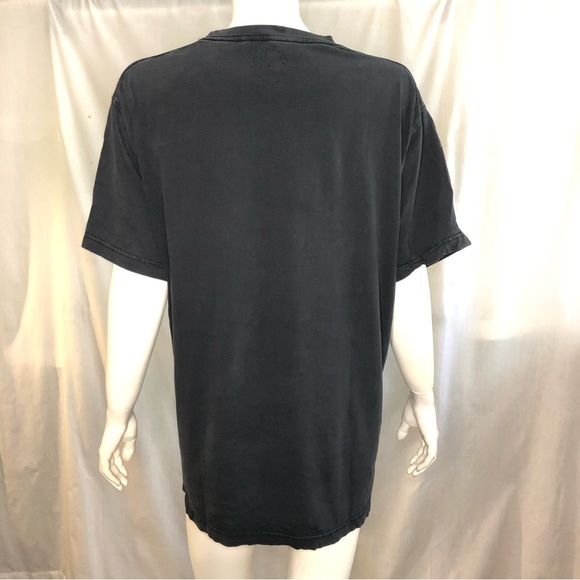 Mens faded black t shirt with a pinup woman in lingerie on front size large - Picture 5 of 12